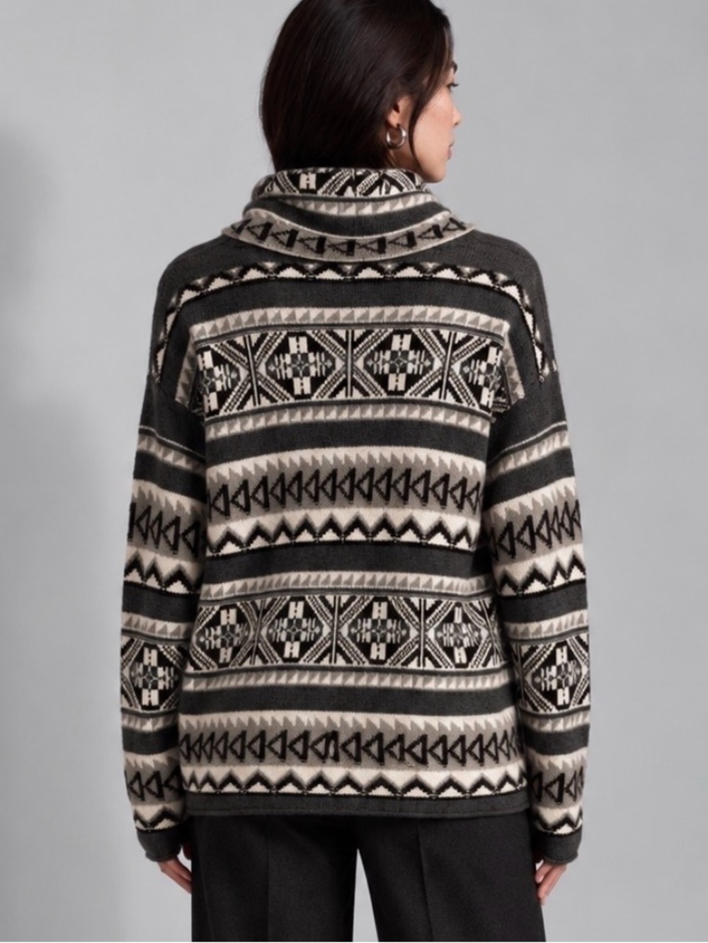 Vintage Ralph Lauren LRL Fair Isle Wool Funnel Neck Sweater XS - Picture 6 of 11